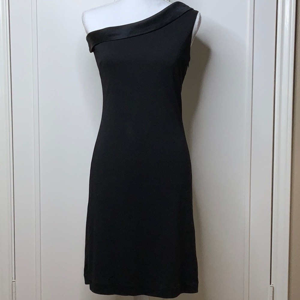 Chocolate one-shoulder cocktail dress s6, Limited